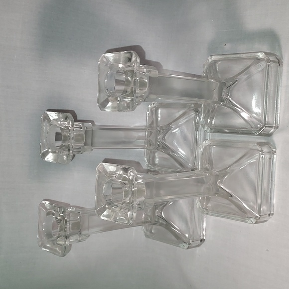 Glass Candle Holders Tall Square Bottom - Picture 6 of 8